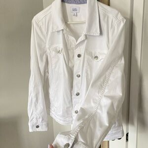 Croft & Barrow White Jacket with Striped Collar.